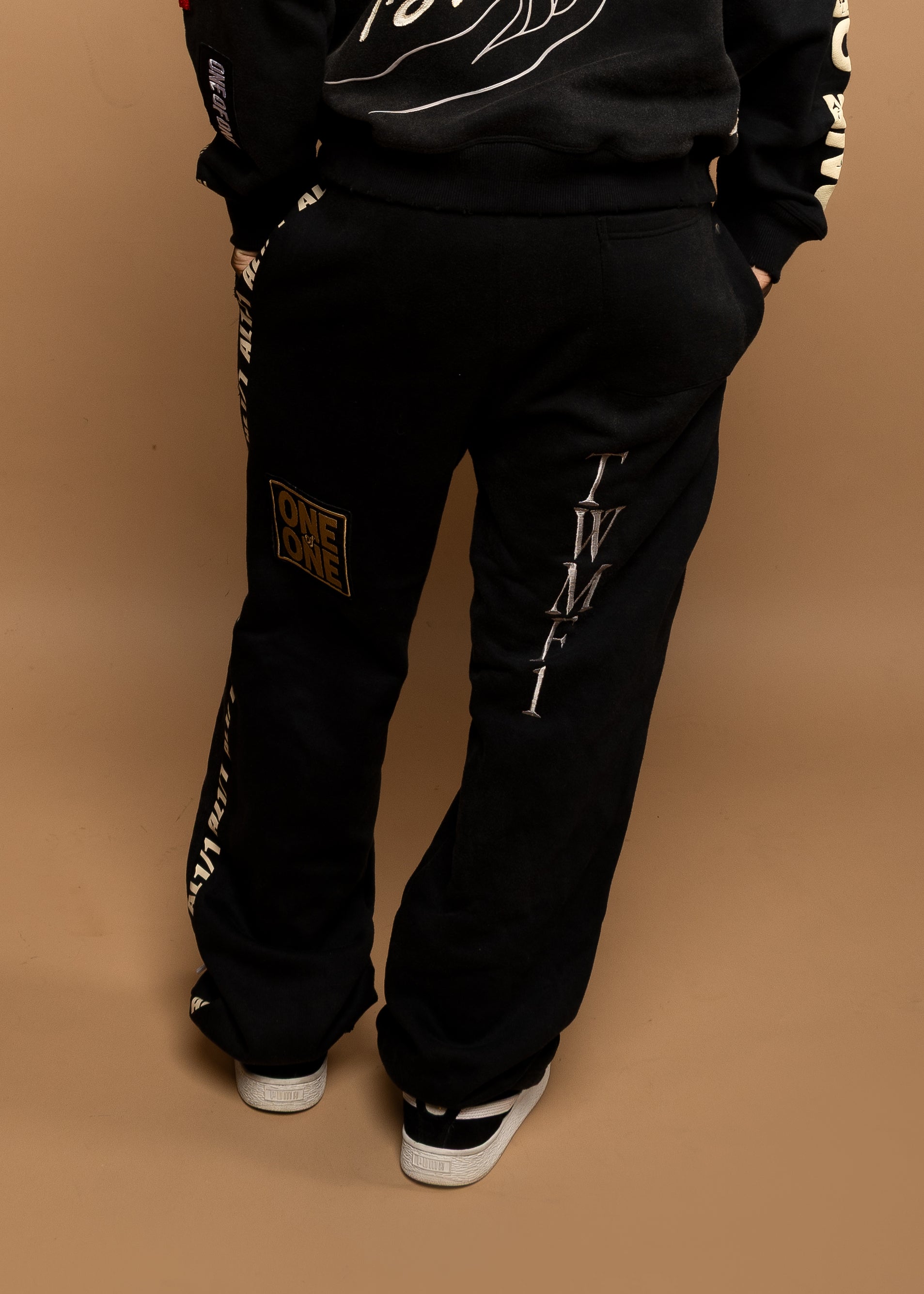One of One Sweatpant- Washed Black/ Distressed