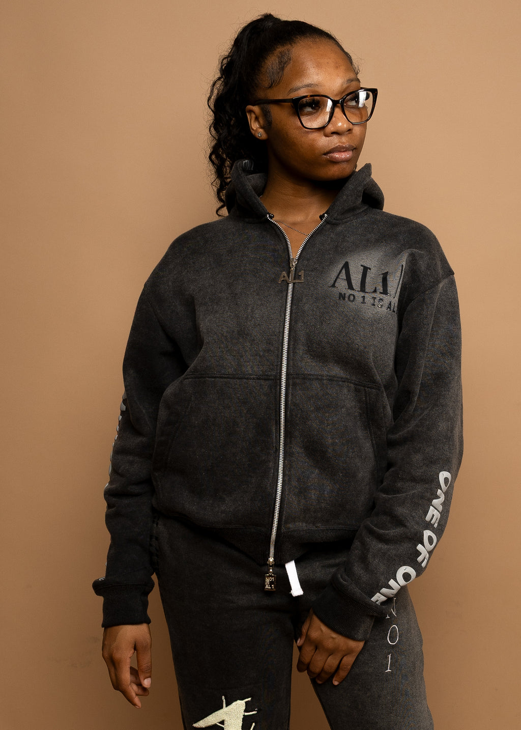 The One Survivor Zip up Hoodie- Washed Grey