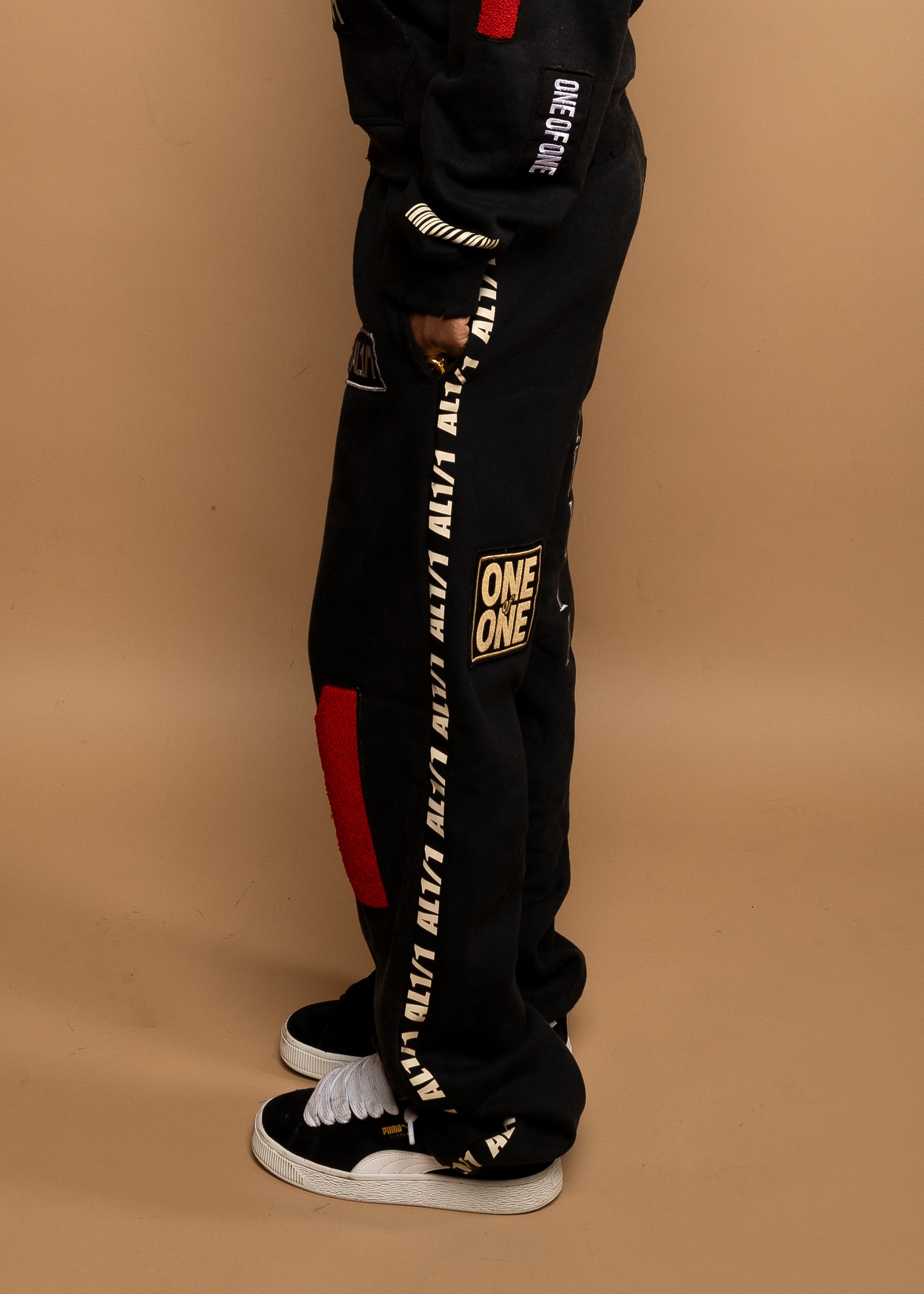 One of One Sweatpant- Washed Black/ Distressed