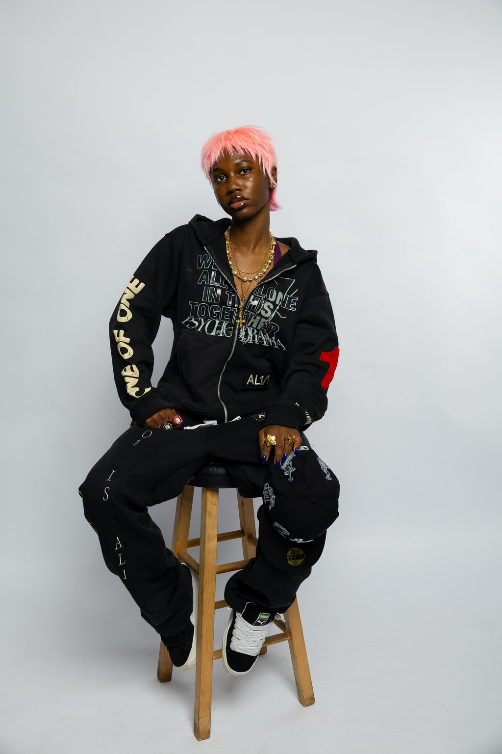 One of One Set- Washed Black/ Distressed