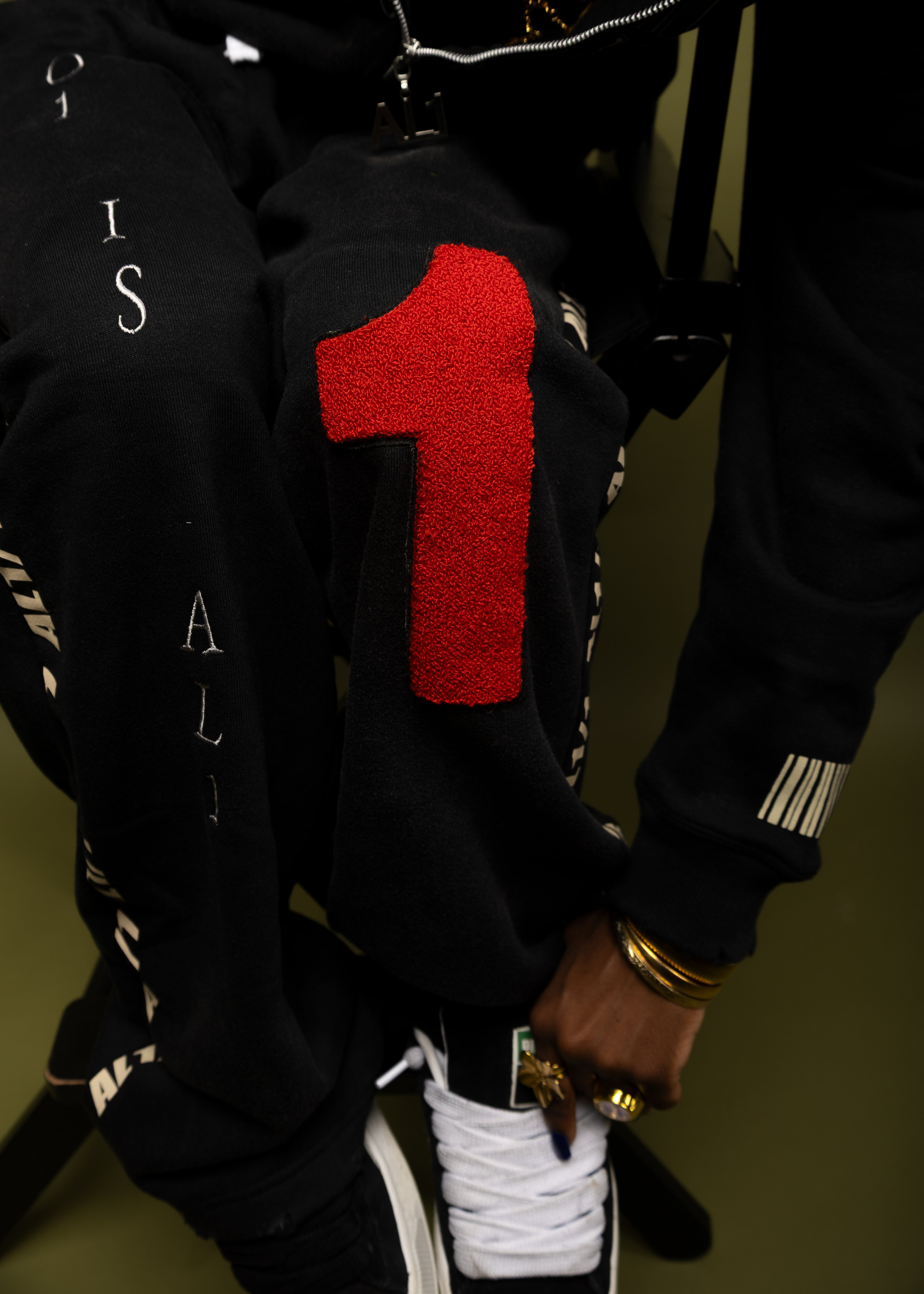 One of One Sweatpant- Washed Black/ Distressed