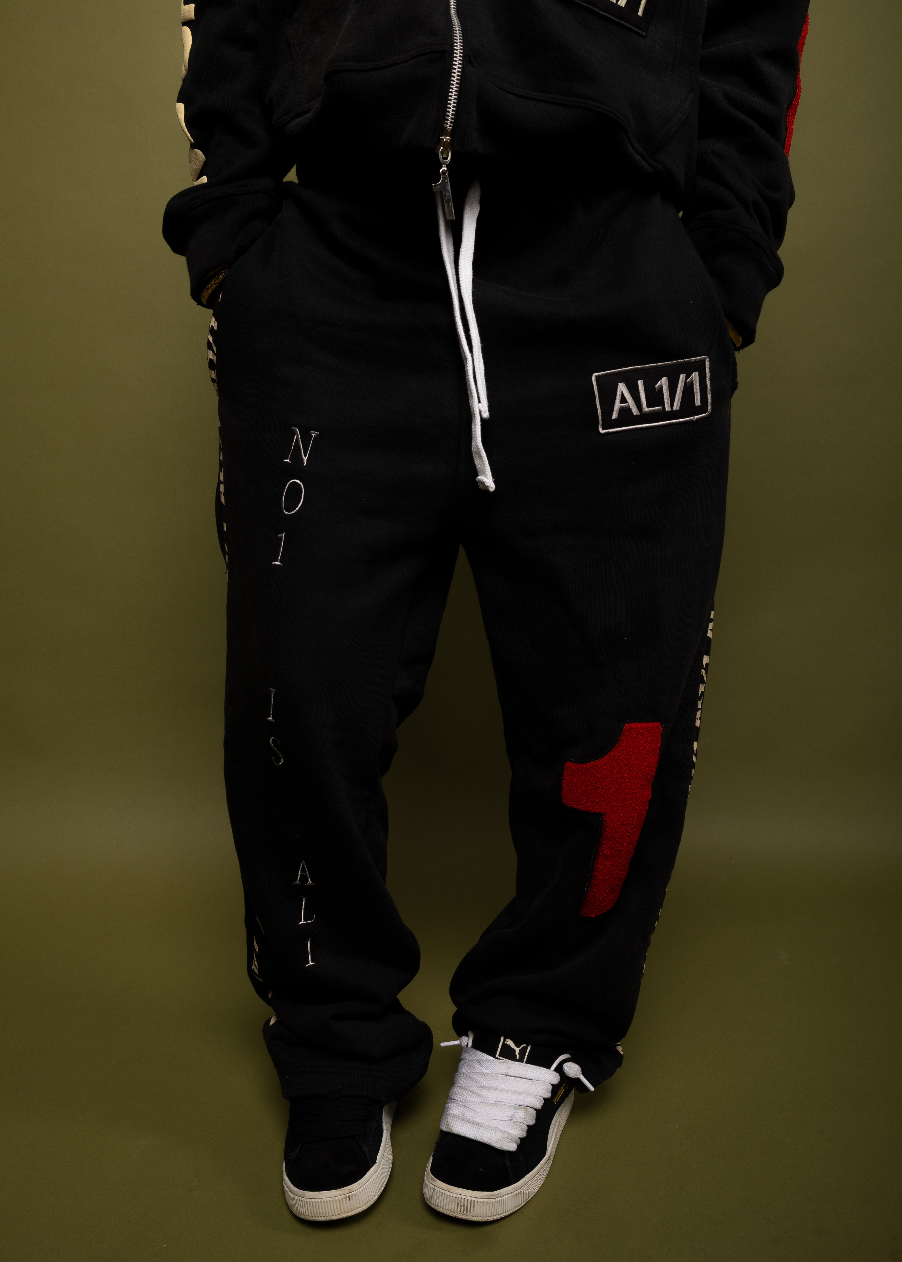 One of One Sweatpant- Washed Black/ Distressed