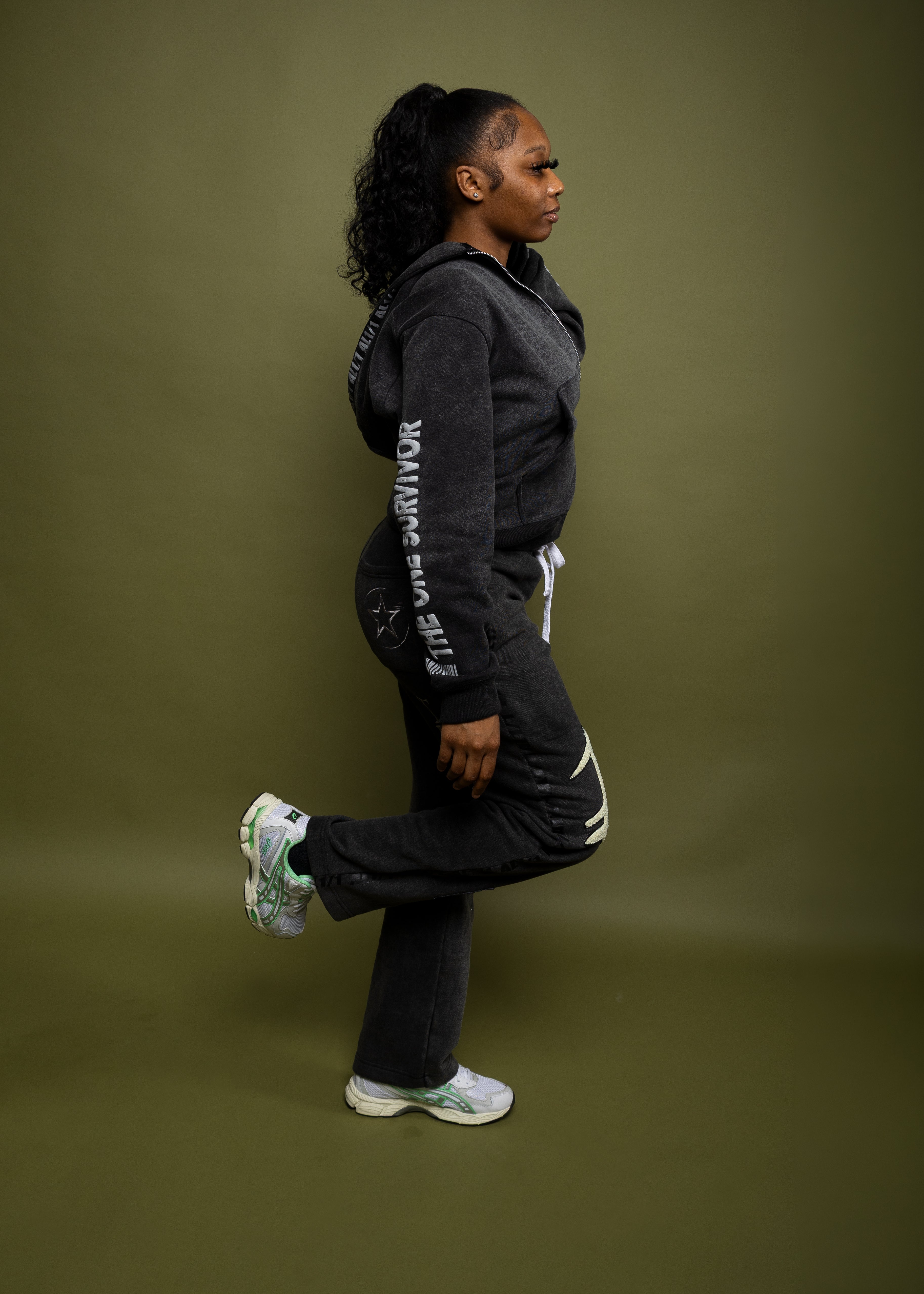 The One Survivor Zip up Hoodie- Washed Grey
