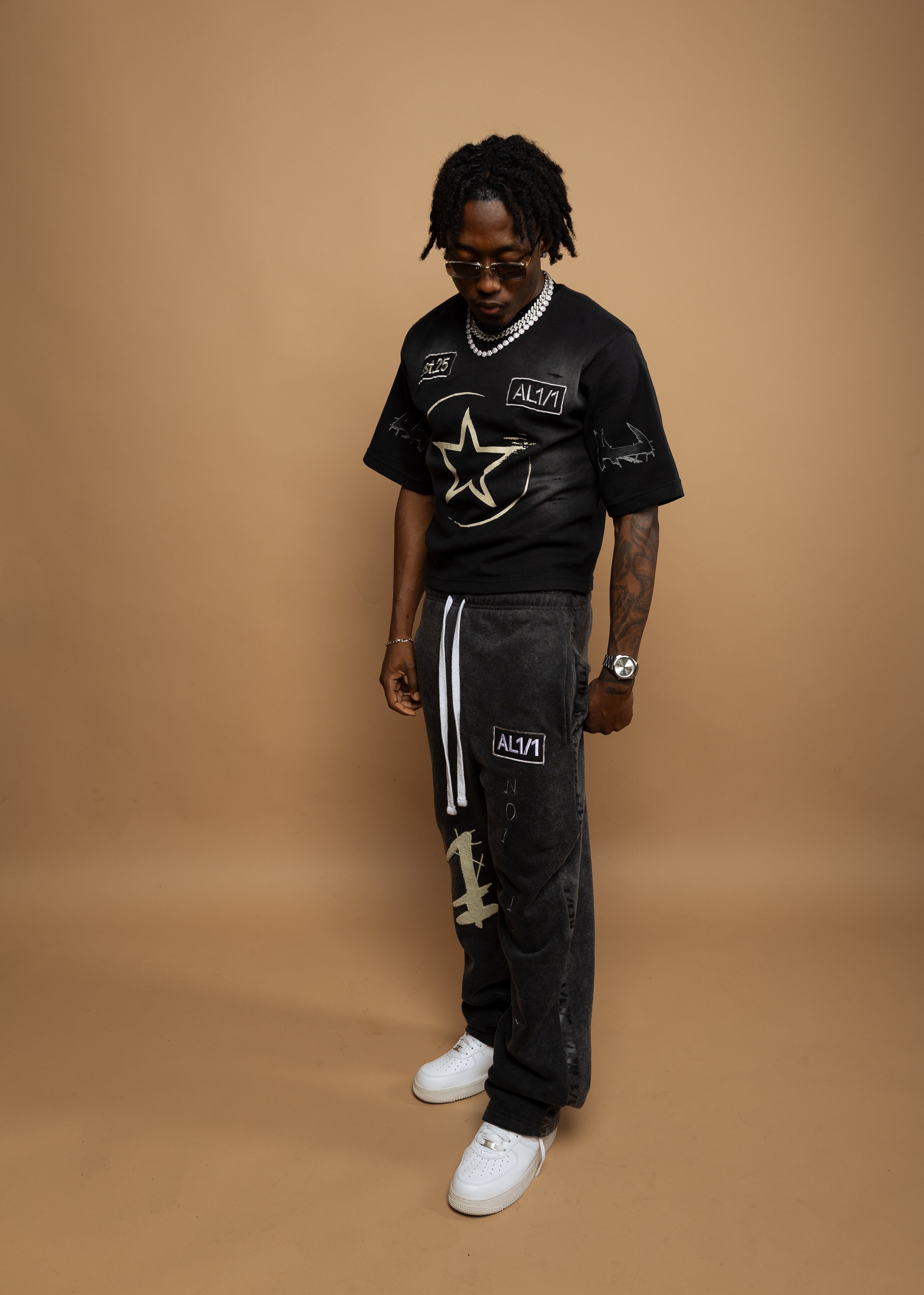 Psychodrama Tee- Washed Black/ Distressed