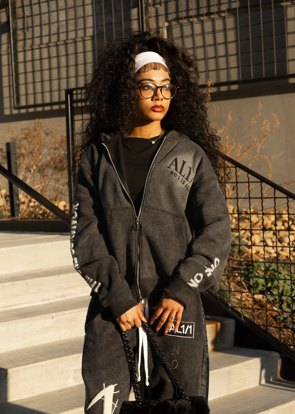 The One Survivor Zip up Hoodie- Washed Grey