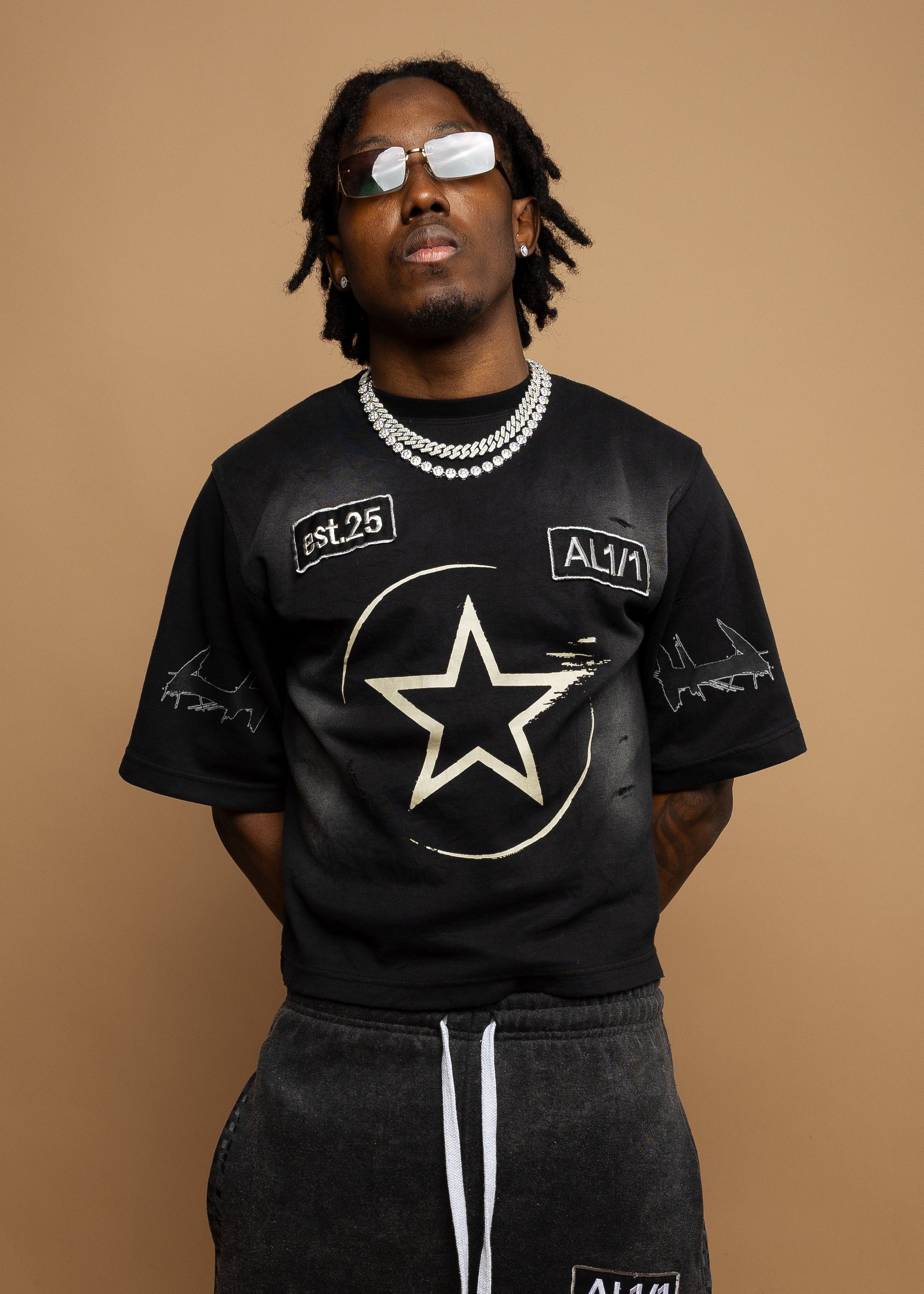 Psychodrama Tee- Washed Black/ Distressed