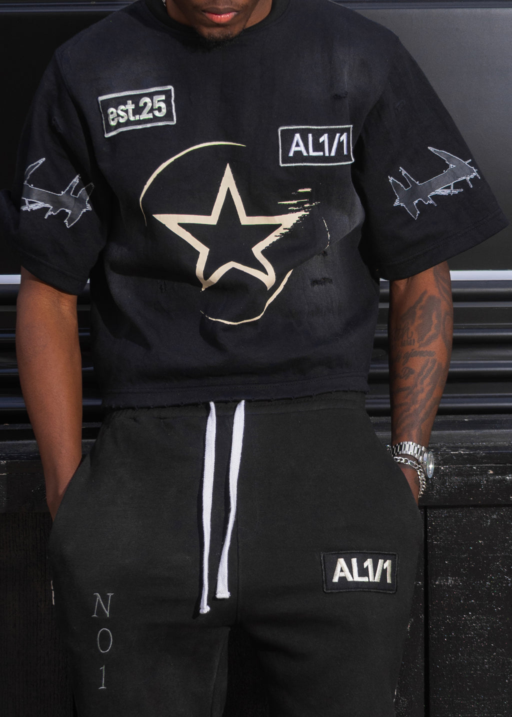 Psychodrama Tee- Washed Black/ Distressed